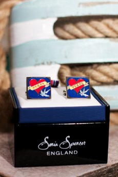 Peace And Love Cuff Links by Sonia Spencer England