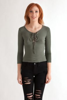 Lace Up Crop Top by Timing