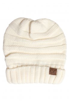 Ivory Slouchy Beanie by C.C.
