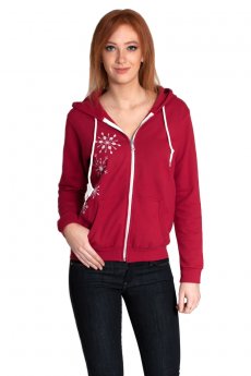 Snowflake Zip-Up Hoodie Sweatshirt by May 23