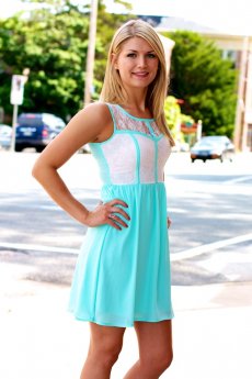 Sleeveless Dress With Binding And Lace Bodice By Ya Los Angeles