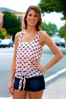 Heart Print Top by Timing
