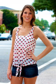 Heart Print Top by Timing