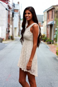 Open Back Sequined Lace Dress by Ya Los Angeles