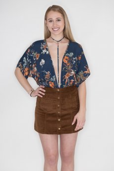 Floral Print Bodysuit by Timing