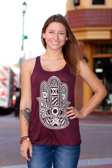 Hamsa Hand Patch Tank Top by Bear Dance