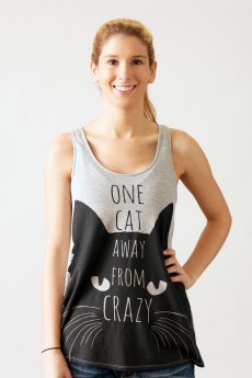 One Cat Away Tank by Bear Dance