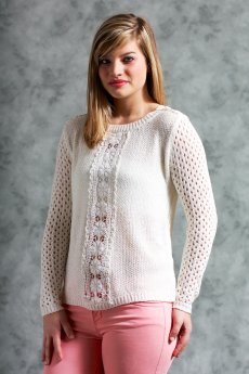 Long Sleeve Lace Trim Sweater by Ya Los Angeles
