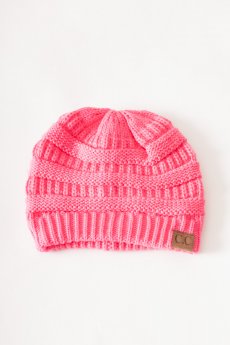 Candy Pink CC Knit Beanie