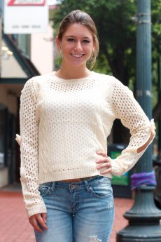 Open Sleeve Bow Sweater by The Classic