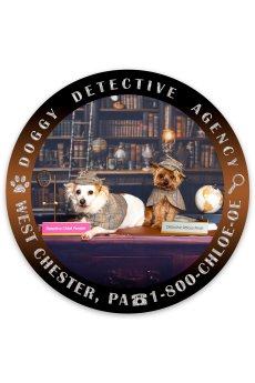 Chloé and Atticus Doggy Detective Agency Sticker
