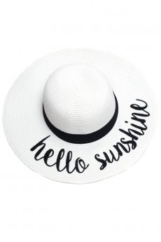 Hello Sunshine White Straw Hat by C.C.