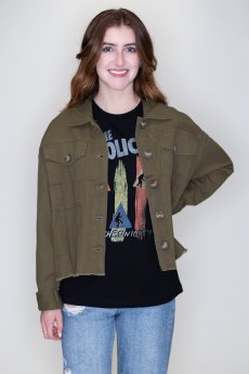 Olive Distressed Jacket by Timing