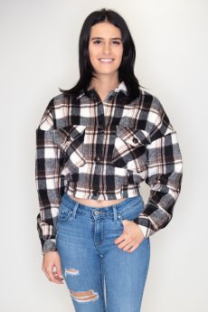 Cropped Plaid Jacket by Timing