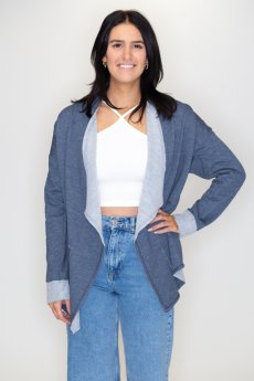 French Terry Flyaway Cardigan by Cozy Casual