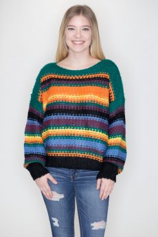 Multicolor Striped Sweater by She and Sky