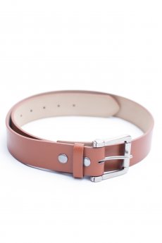 Brown Vegan Leather Belt by Anzell