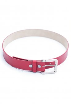 Red Vegan Leather Belt by Anzell