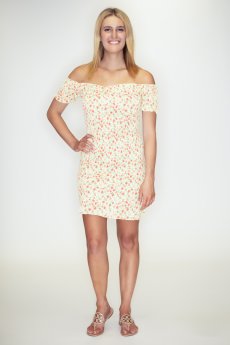 Smocked Floral Print Dress by Timing