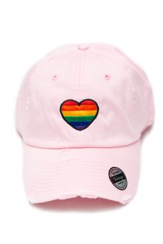 Pink Pride Heart Vintage Dad Hat by KBETHOS
