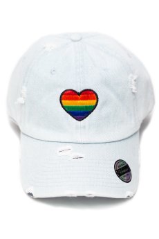 Light Denim Pride Heart Vintage Dad Hat by KBETHOS