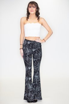 Spiderweb Bell Bottom Pants by Bear Dance