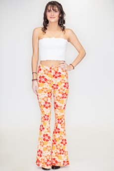 Hibiscus Floral Print Pants by Bear Dance