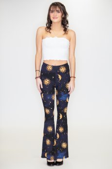 Sun And Moon Print Pants by Bear Dance