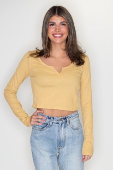 Round Neck Crop Tee by Double Zero