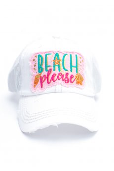 White Beach Please Baseball Cap by Kbethos