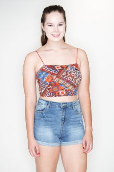 Tribal Print Crop Top by Bear Dance