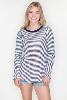 Striped Elbow Patch Top by Cherish
