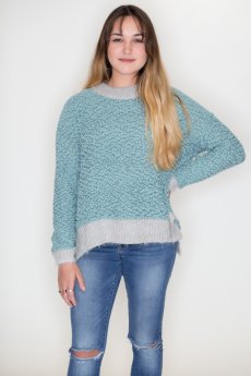 Two Tone Popcorn Sweater by Listicle