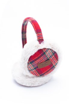 Red Plaid Earmuffs by CC