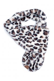 Beige Leopard Print Scarf by C.C.