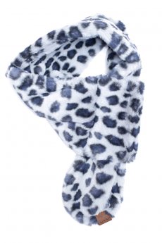 Grey Leopard Print Scarf by C.C.