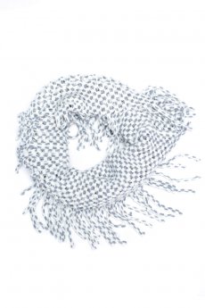 White Two Tone Tube Scarf by Life Is Beautiful