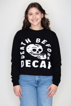 Death Before Decaf Sweater by Pyknic