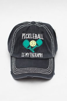 Pickleball Therapy Baseball Cap by Kbethos