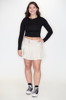 Twill Pleated Mini Skirt by HYFVE