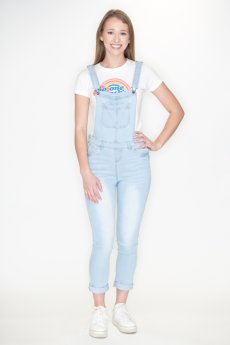 Distressed Denim Overalls by Love Tree