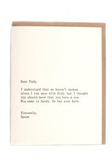 Dear Fork Card by Sapling Press