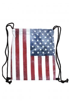 US Flag Drawstring Bag by Viola