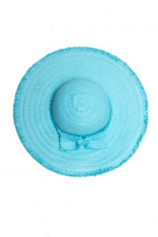 Aqua Bow Straw Hat by Something Special