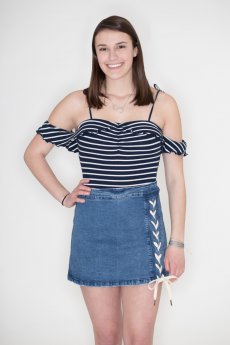 Navy Striped Bodysuit by Cherish