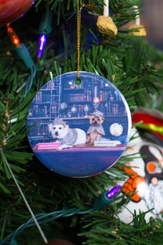 Chloé and Atticus Doggy Detective Ornament
