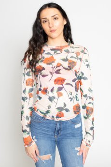Floral Mesh Top by La Miel