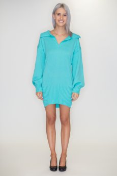 Wide Collar Sweater Dress by Blue Blush
