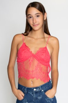 Mesh Lace Embroidered Bralette Top by HYFVE