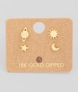 Mini Planet Sun Star Moon Earrings Set by Must Have